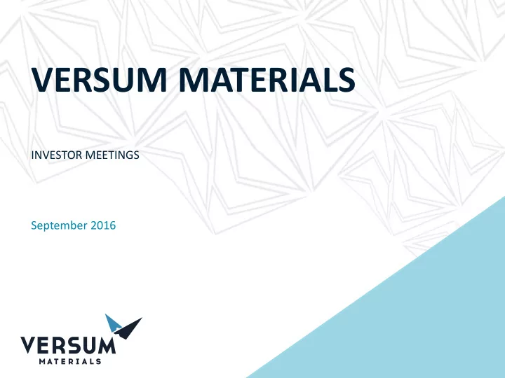 versum materials