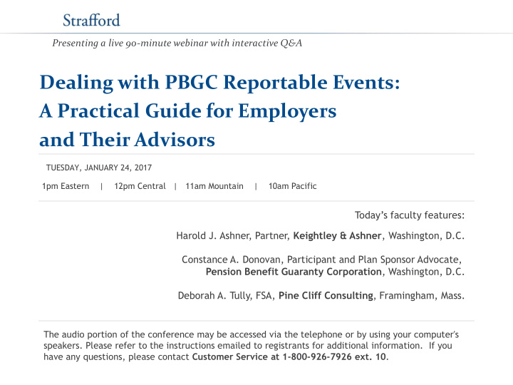 dealing with pbgc reportable events a practical guide for