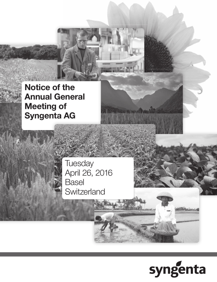 notice of the annual general meeting of syngenta ag