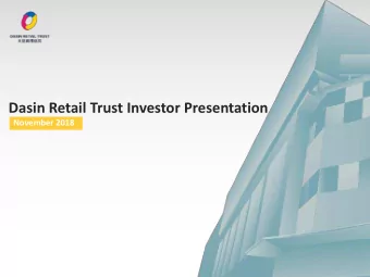 Dasin Retail Trust Investor Presentation  November 2018  China's Economy  China's economy and