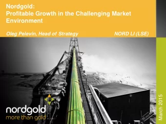 Disclaimer Information contained in this presentation concerns Nord Gold N.V., a company organized