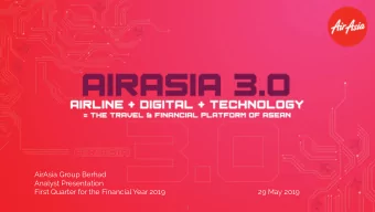 AirAsia Group Berhad  Analyst Presentation  First Quarter for the Financial Year 2019