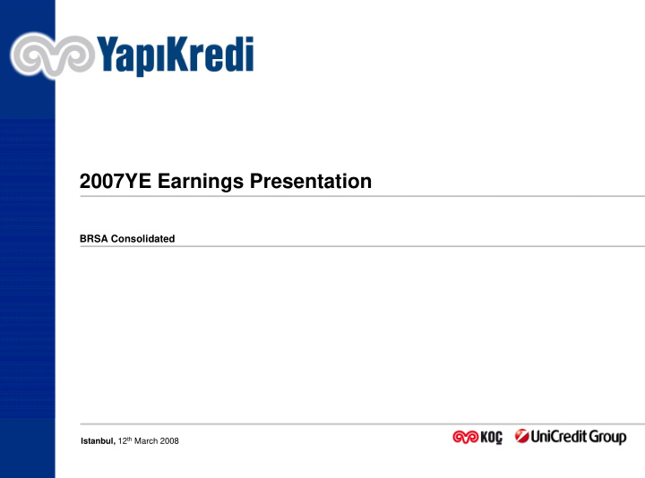 2007ye earnings presentation