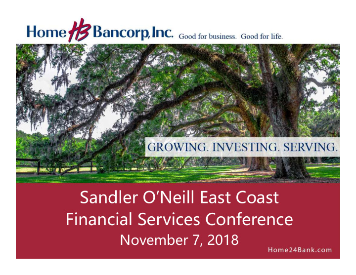 sandler o neill east coast financial services conference