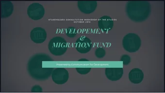 DEVELOPEMENT  &amp;  MIGRATION FUND  AFRICA  TO  AFRICA  Studies for a better  understanding of