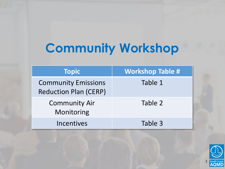 community workshop