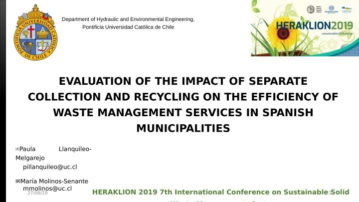 evaluation of the impact of separate collection and