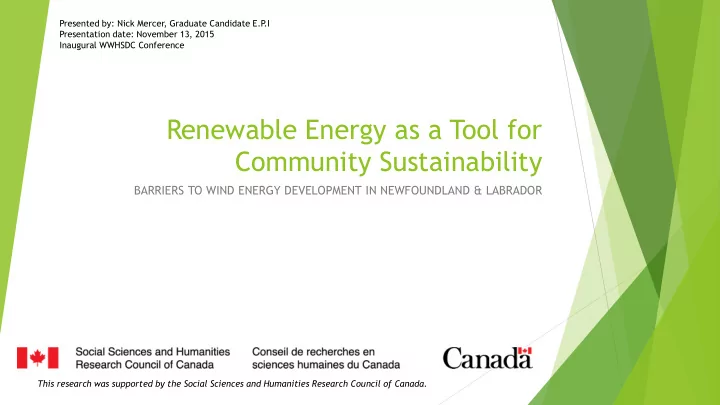 community sustainability