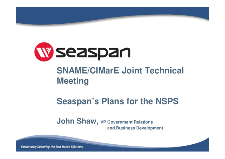 sname cimare joint technical meeting seaspan s plans for
