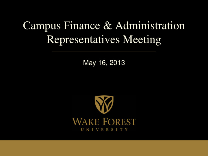campus finance administration representatives meeting