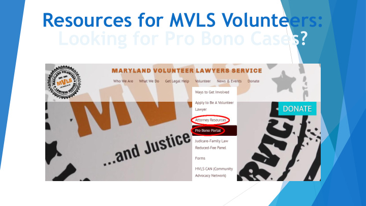 looking for pro bono cases new pro bono portal