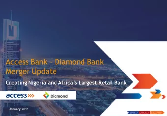 Access Bank  Diamond Bank  Merger Update  Creating Nigeria and Africas Largest Retail Bank