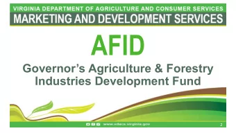 AFID  Governors Agriculture &amp; Forestry  Industries Development Fund  2  Governors