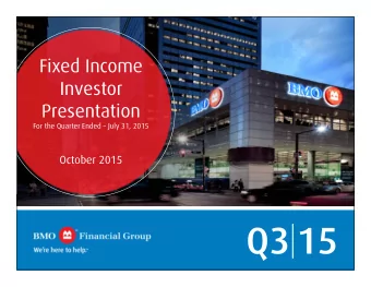 Q3  15  1 Investor Presentation  Q3 2015  Forward looking statements &amp; non-GAAP measures