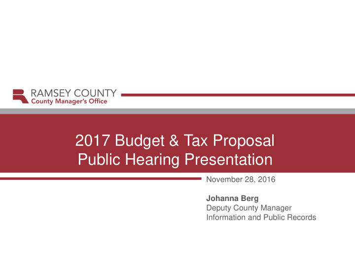 public hearing presentation