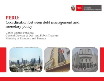 PERU:  Coordination between debt management and  monetary policy  Carlos Linares Pealoza  General
