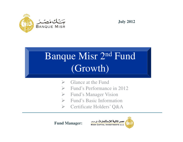 banque misr 2 nd fund growth