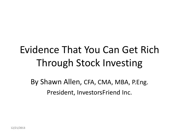 through stock investing