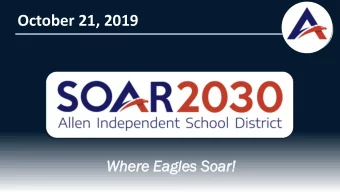 October 21, 2019  Wh  Where  ere Ea  Eagles  les So  Soar!  ar!  Welcome  Committee Relationship