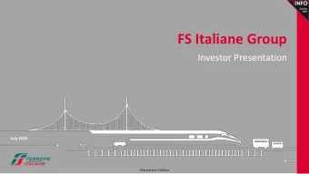 FS Italiane Group  Investor Presentation  July 2020  Informazione Pubblica  CONTENTS  INDICE  1