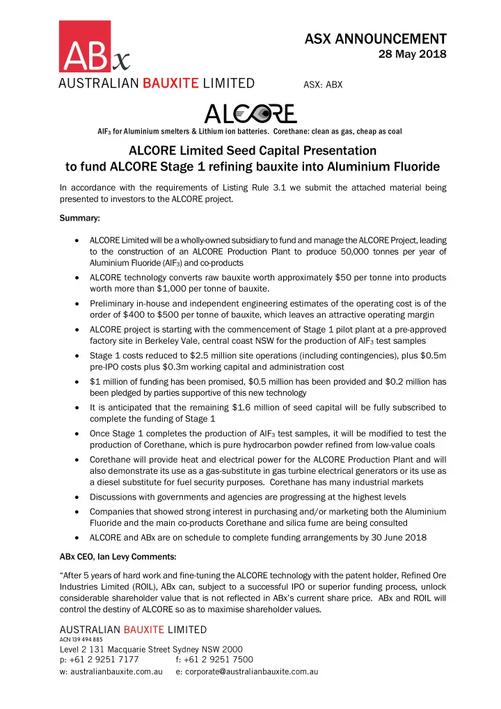 asx announcement