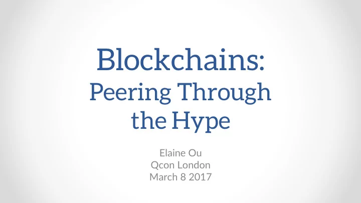 blockchains