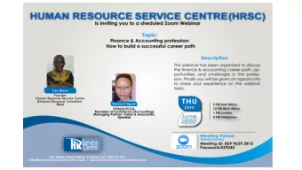 FIN  INANCE AND ACCOUNTING  career  Presented By : Patricia K Ogwal  Managing Partner- Patan &amp;