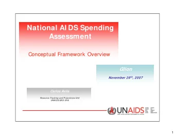 National AI DS Spending  Assessment  Conceptual Framework Overview  Glion November 26 th , 2007