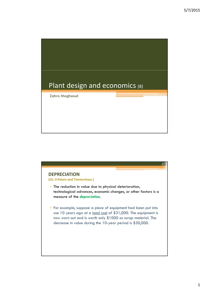 types of depreciation