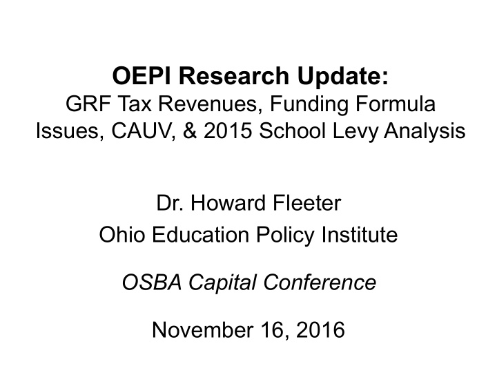 oepi research update