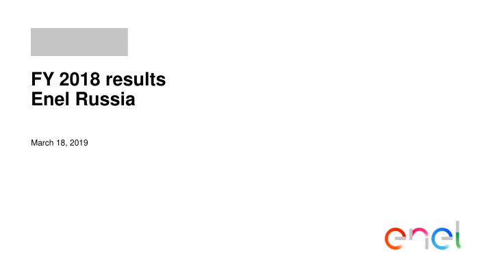 fy 2018 results enel russia