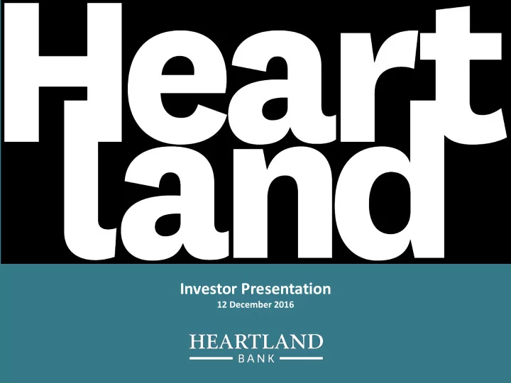investor presentation