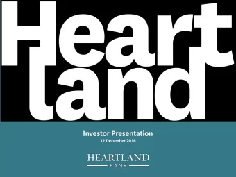 Investor Presentation  12 December 2016  Important notice  The information in this document and any