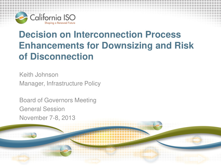 decision on interconnection process enhancements for