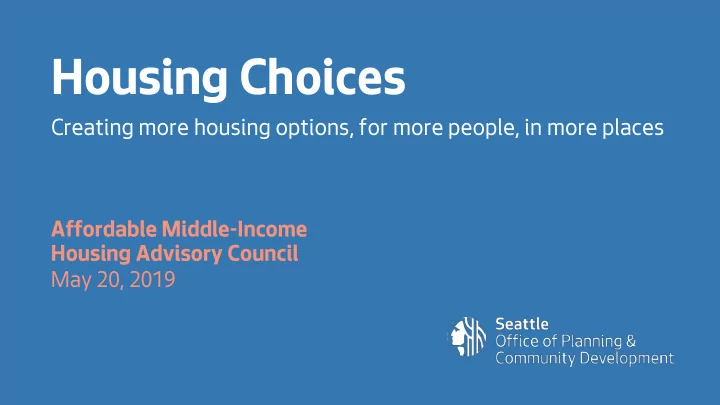 housing choices