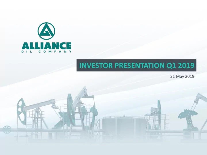 investor presentation q1 2019