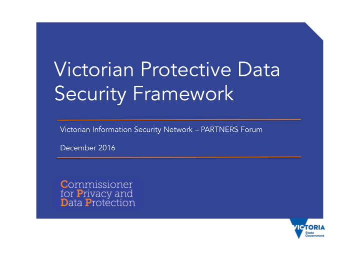 victorian protective data security framework