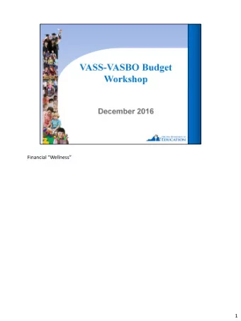 Financial Wellness  1  2 Uniform guidance or super circular  Replaces the former OMB