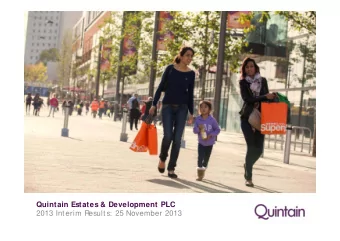 2013 Interim Results: 25 November 2013  Agenda  1  Overview  Maxwell James  2  Finance Review