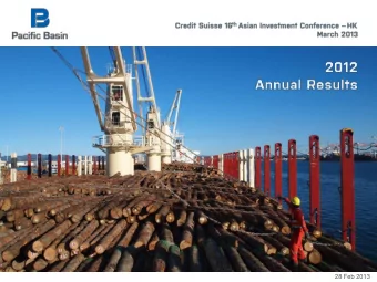1  28 Feb 2013 2012 Annual Results  Group Highlights  2012  2011 Operating Cash Flow  Operating