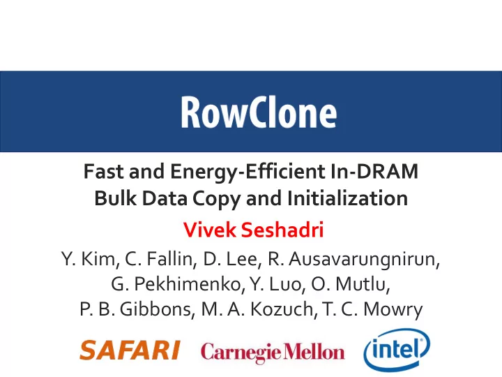 fast and energy efficient in dram bulk data copy and