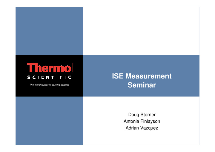 ise measurement seminar