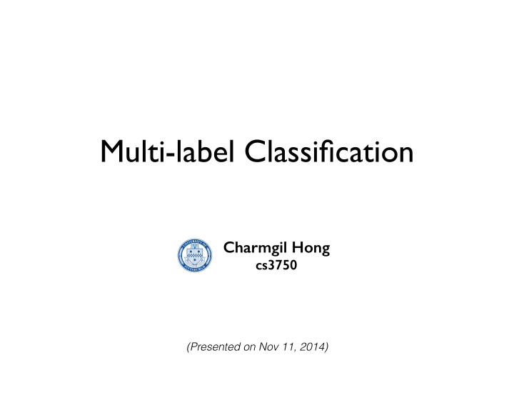 multi label classification