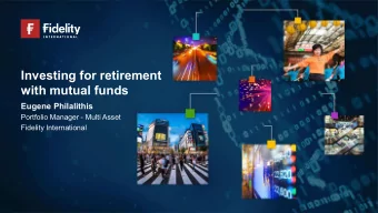 Investing for retirement  with mutual funds  Eugene Philalithis  Portfolio Manager - Multi Asset