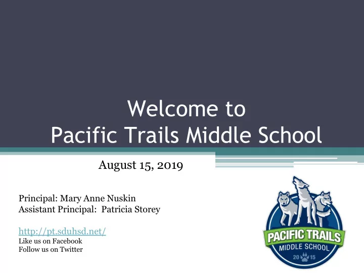 welcome to pacific trails middle school