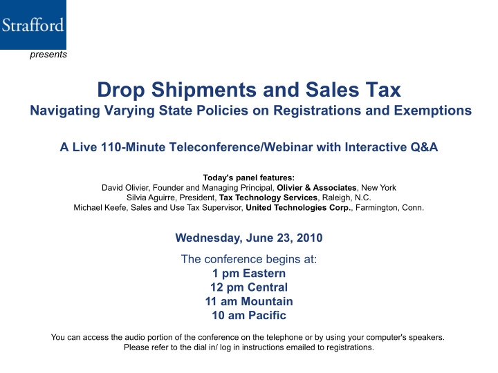 drop shipments and sales tax