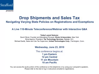 Drop Shipments and Sales Tax  N  Navigating Varying State Policies on Registrations and Exemptions