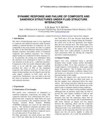DYNAMIC RESPONSE AND FAILURE OF COMPOSITE AND  SANDWICH STRUCTURES UNDER FLUID STRUCTURE