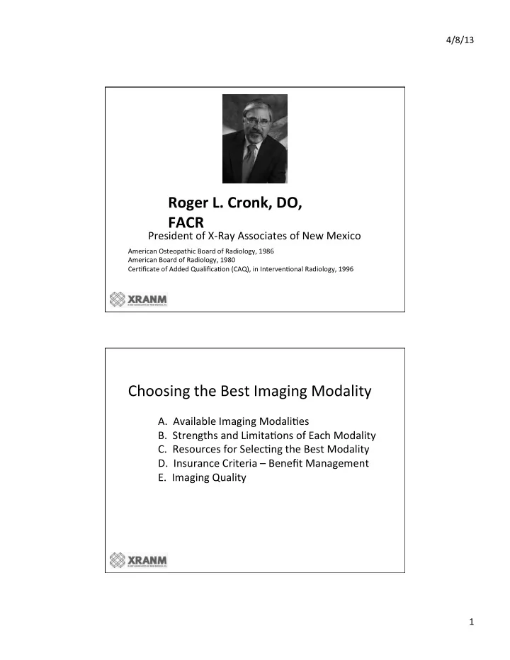 roger l cronk do facr