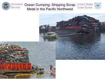 Ocean Dumping: Shipping Scrap  United States  Security  Coast Guard  Metal in the Pacific Northwest